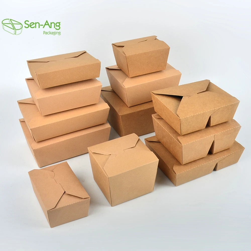 Wholesale Take Away Fast Food Packaging Rectangular Container 750Ml Kraft Paper Pastry Box - Image 5