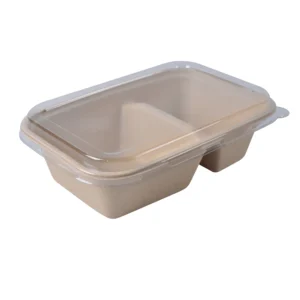Compostable 100% Natural Paper Pulp 1000ml Rigid Disposable Biodegradable Matt Lamination Food Container Bagasse Go Box