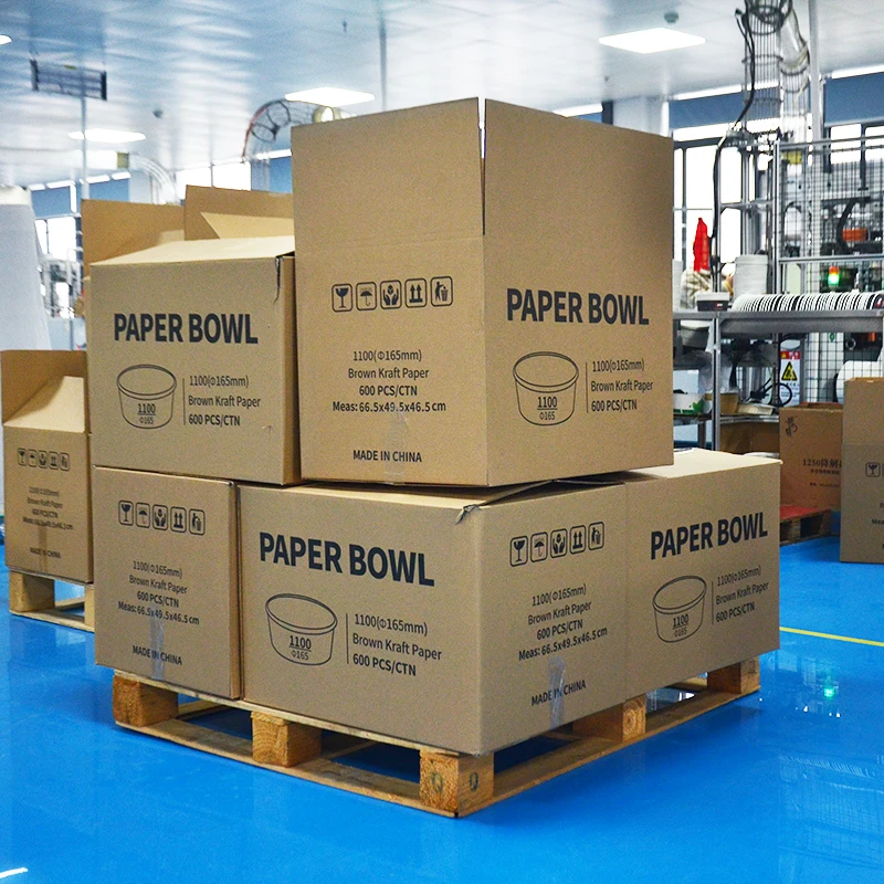 Soup Container Delivery Package With Take Away Salad Lid Pet pp Rectangle Takeaway Kraft Paper Bowl - Image 5