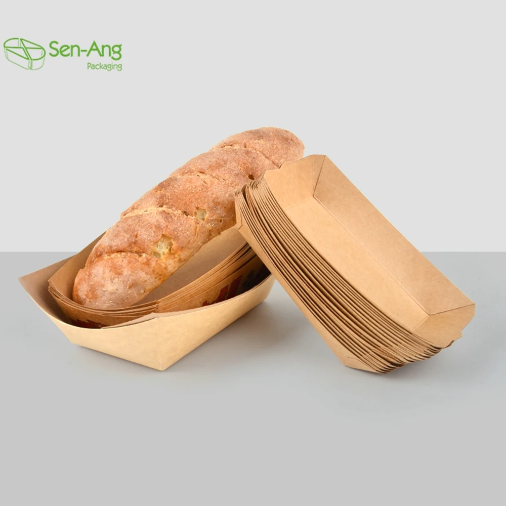 Wholesale Ship Type Sushi Container Snack 6Oz Boat Shape Tray for Restaurant Kraft Paper Hot Dog Box - Image 3