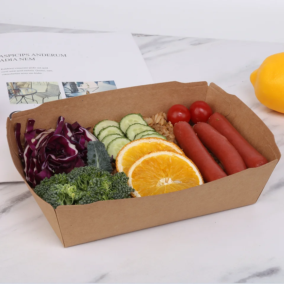 Rectangular Container Snack Cookie Fried Chicken 500Ml 600Ml 700Ml Take Out Fast Food Packaging Paper Box - Image 2