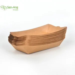 Kraft Hot Dog 1/4 Lb French Fry Food Small Tiny Paper Plate Boat Tray With Pla Coated Packaging