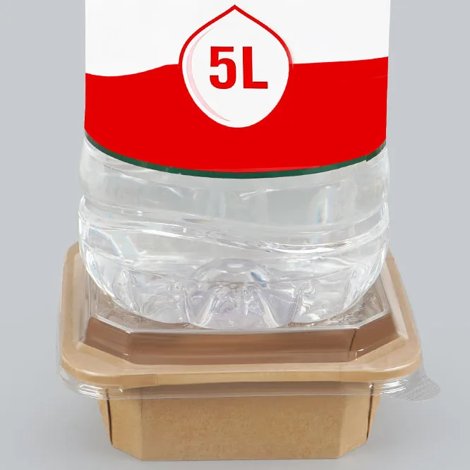 Salad Rectangle Takeaway Kraft Paper Octagonal Bowl with Lid - Image 5