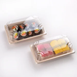 100% Biodegradable Customizable Sushi Box Pallet Box with Kraft Paper Matt Lamination & UV Coating