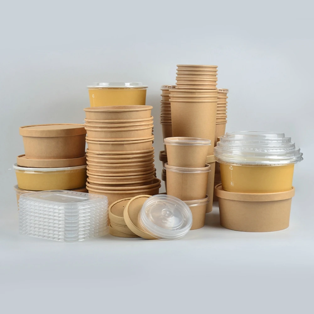 Customized Design Containers Wholesale Eco-friendly Soup Salad Cups With Lid Food Disposable Kraft Paper Bowls - Image 6