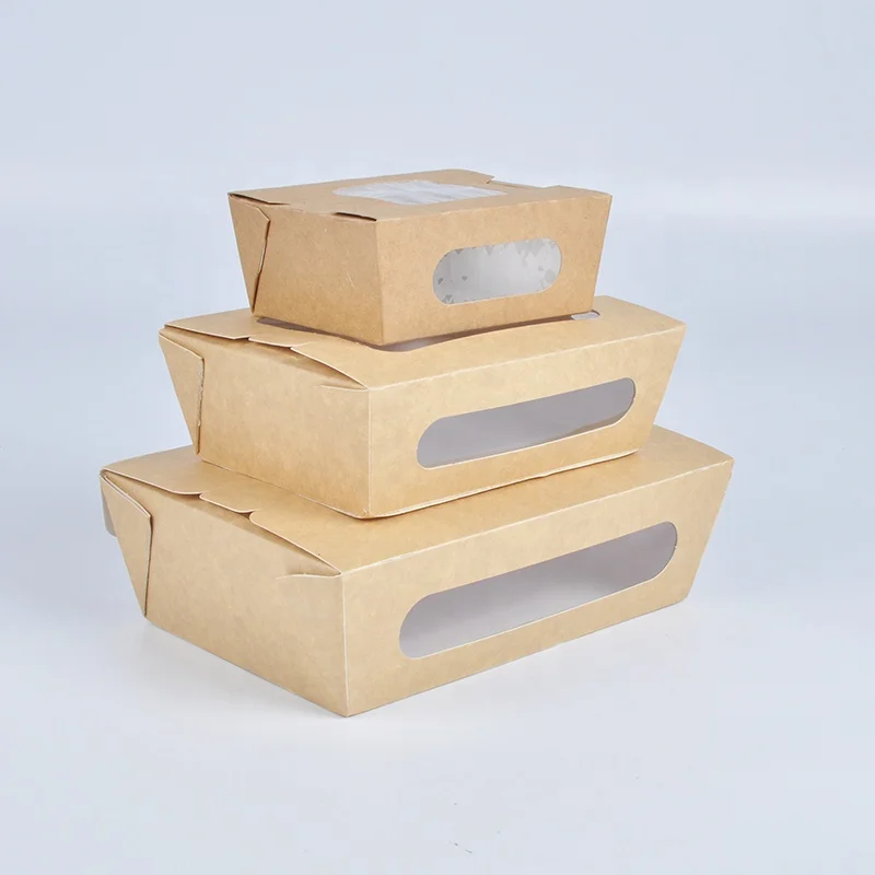 Natural Kraft Salads Sandwiches Pastries Take Out Window Boxes - Image 5