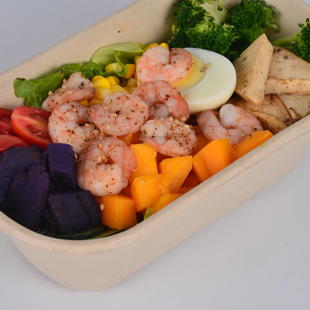 Pulp Box Compost Biodegradable Wholesale Disposable Sugarcane Bagasse Paper Food Box with Lid - Image 4