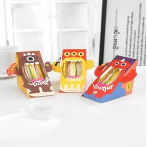 Factory Wholesale Catering Yellow Clear Lid Branded to Go Custom Takeaway Sandwich Box