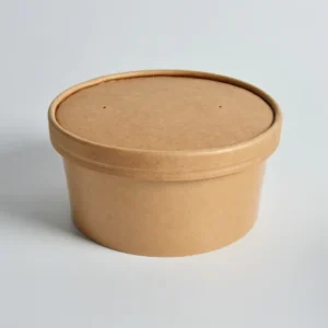 Disposable Eco Friendly Kraft Paper Salad Bowl with Lid Customizable Logo 1100ml Capacity Wholesale