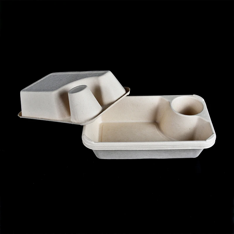 Factory 4 With Division Multi Box Packaging Microwaveable Kraft Paper Takeway Food Compartment Container - Image 4