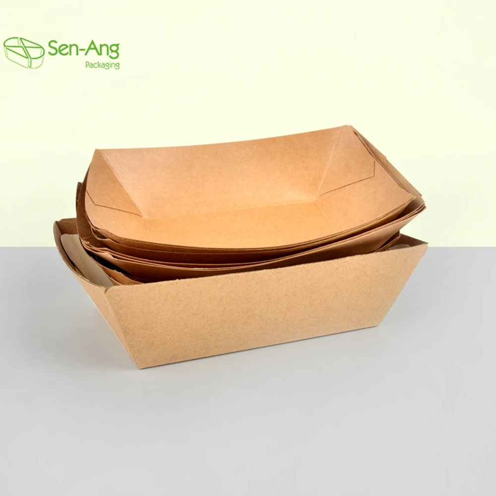 Promotion Chip Box 12Oz Boat Shape for Restaurant Kraft Paper Ship Type Tray - Image 5