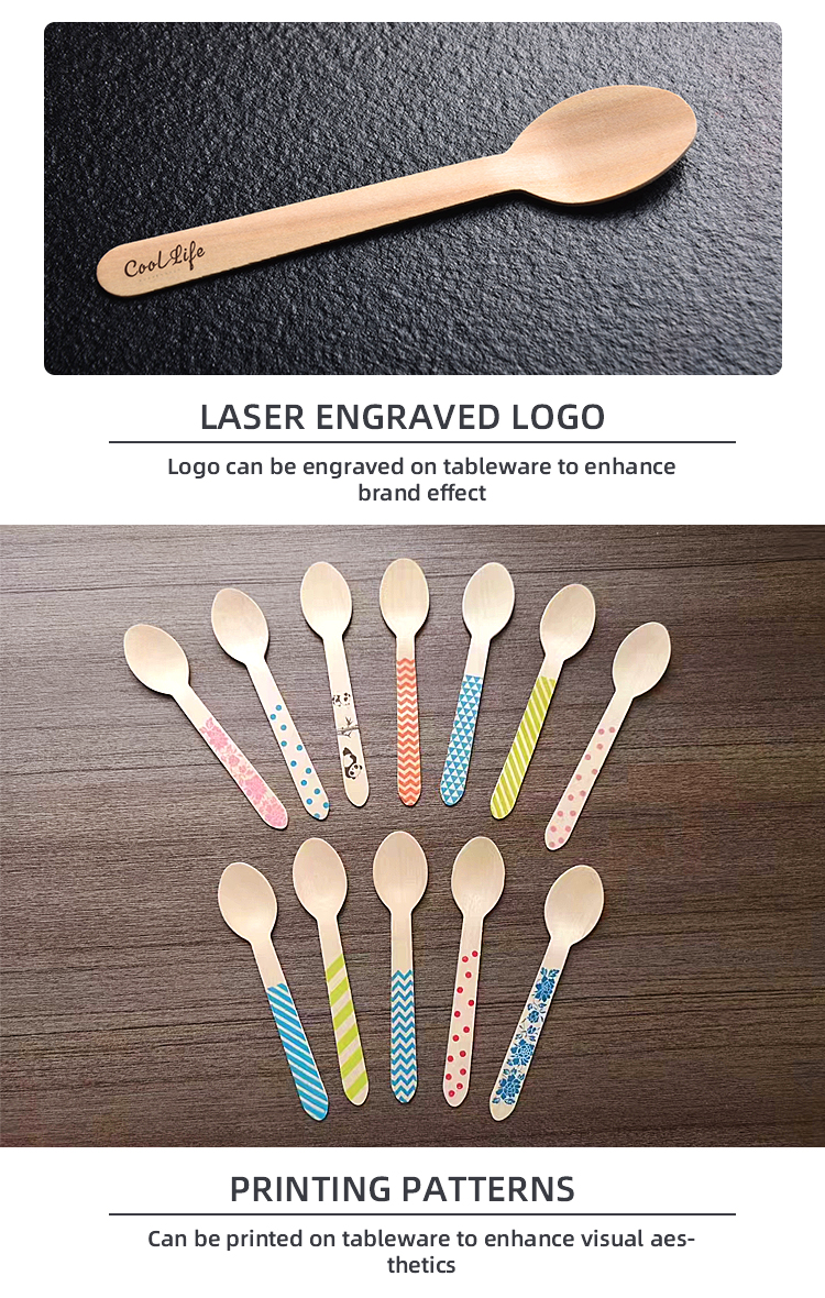 Restaurant Disposable Cutlery Wooden Spoons Wood Knife Fork Spoon - Image 3