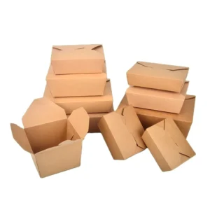 Hot Selling Recycled Brown Kraft Paper Food Grade Packaging Box Salad Sandwich Takeaway Food Lunch Box 800ml