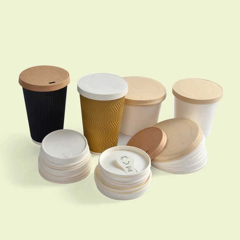 Wholesale Kraft Paper Paper Cup Lid for Sale - Image 4