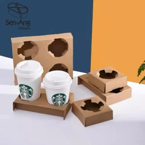 the New Listing Reusable Bag Custom Oem 100 Tray Cardboard Standing 1 2 4 6 Corrugated Paper Cup Holder