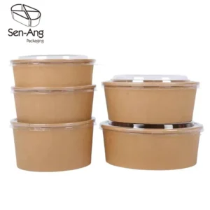 Factory Direct Sale Rectangle Lid Takeway Take Way Paperpetpp Custom Multi Size Square Paper Cup Salad Bowl Plastic