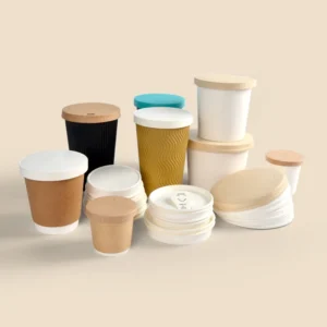 PE Coated Paper Cup for Cake and Lid for Cup Packaging with Customized Printing