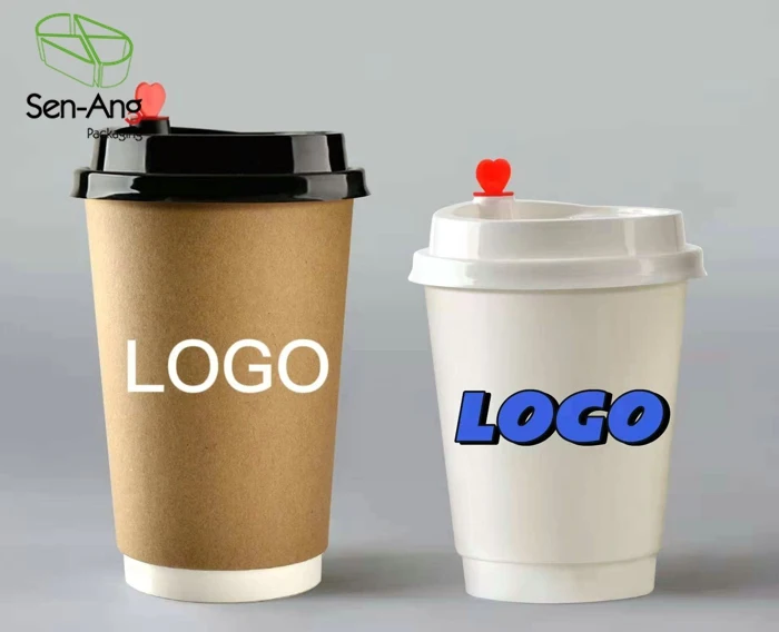 Wholesale Layer Coffee Hot Drink 8 12Oz Customized Disposable Square Double Wall Kraft Paper Cup - Image 5