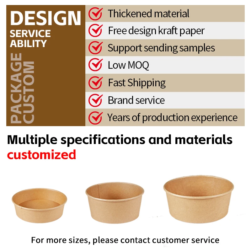 Disposable 26oz Kraft Paper Soup Cup Bowl With Paper Lid Takeaway Lunch Packing Takeout Food Packaging Bucket Bowl - Image 3