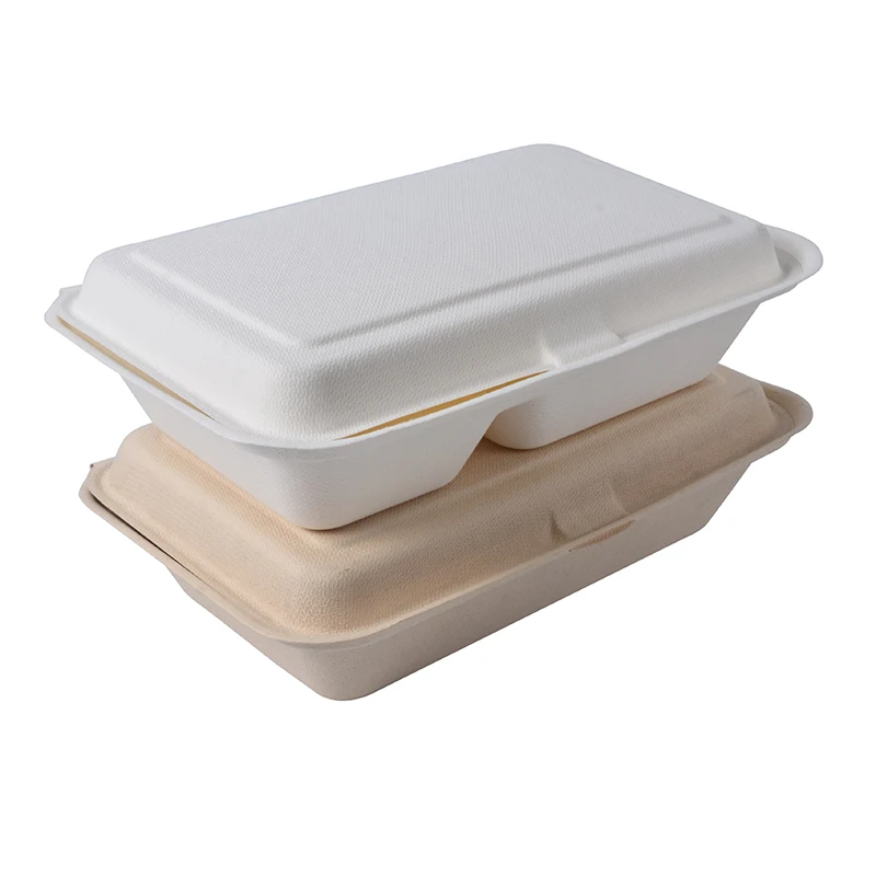 Biodegradable Hamburger Clamshell Sugarcane Box - Image 2