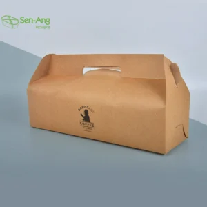 High Quality Round Kraft Paper Bread Bag White Handle Custom Size Square Cake Box With Window