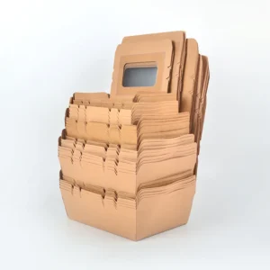 Custom Logo Eco-friendly Disposable Matt Lamination Brown Kraft Catering Takeaway Sushi Food Box