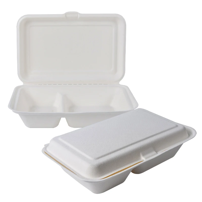 Biodegradable Hamburger Clamshell Sugarcane Box