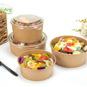 Best Selling Disposable Round Eco-Friendly Camping Takeaway Paper Bowl with PP Paper Lid Multi-Size Waterproof Thickened