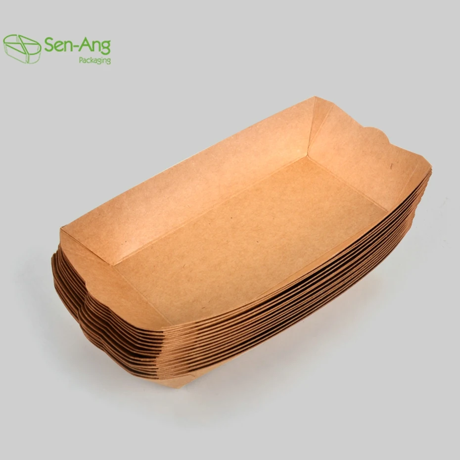 Disposable Hot Dog 1/4 Lb French Fry Food Small Tiny Paper Plate Sushi Cardboard Boat Tray Black
