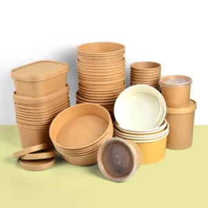 Popular Design Craft Brown White Kraft Paper Salad Bowl with Your Own logo