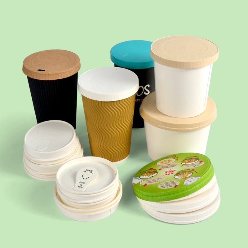 Wholesale Kraft Paper Paper Cup Lid for Sale - Image 2