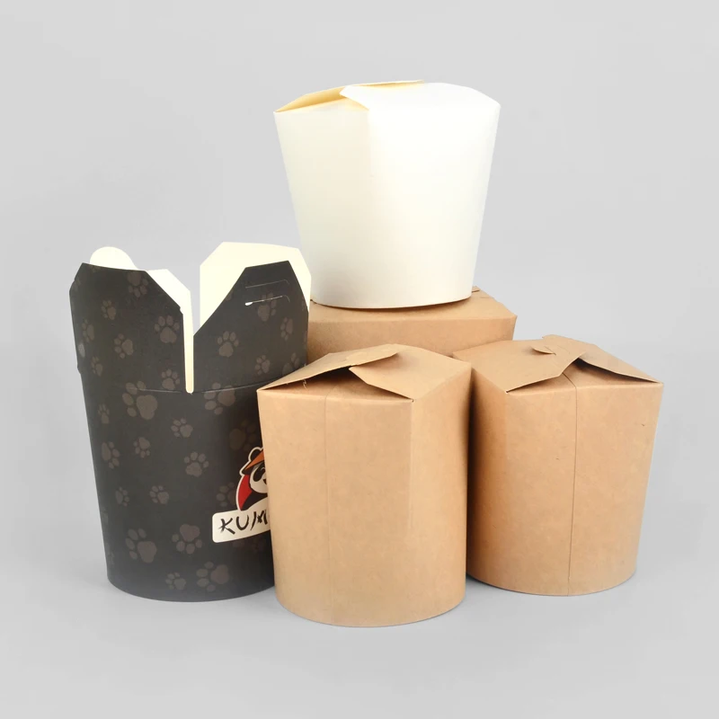 16oz 26oz 32oz 64oz White Customized Togo Kraft Take Away Chinese Packaging Noodle Takeout Box With Handle - Image 6
