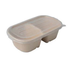 Wholesale 850Ml Plate Lunch With Take Away Hamburger Sugarcane Way Meal Food Lid Bagasse Pulp Packing Box