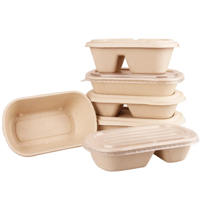 700ml 850ml 1000ml Disposable Bagasse Sugarcane Food Biodegradable Box Packaging