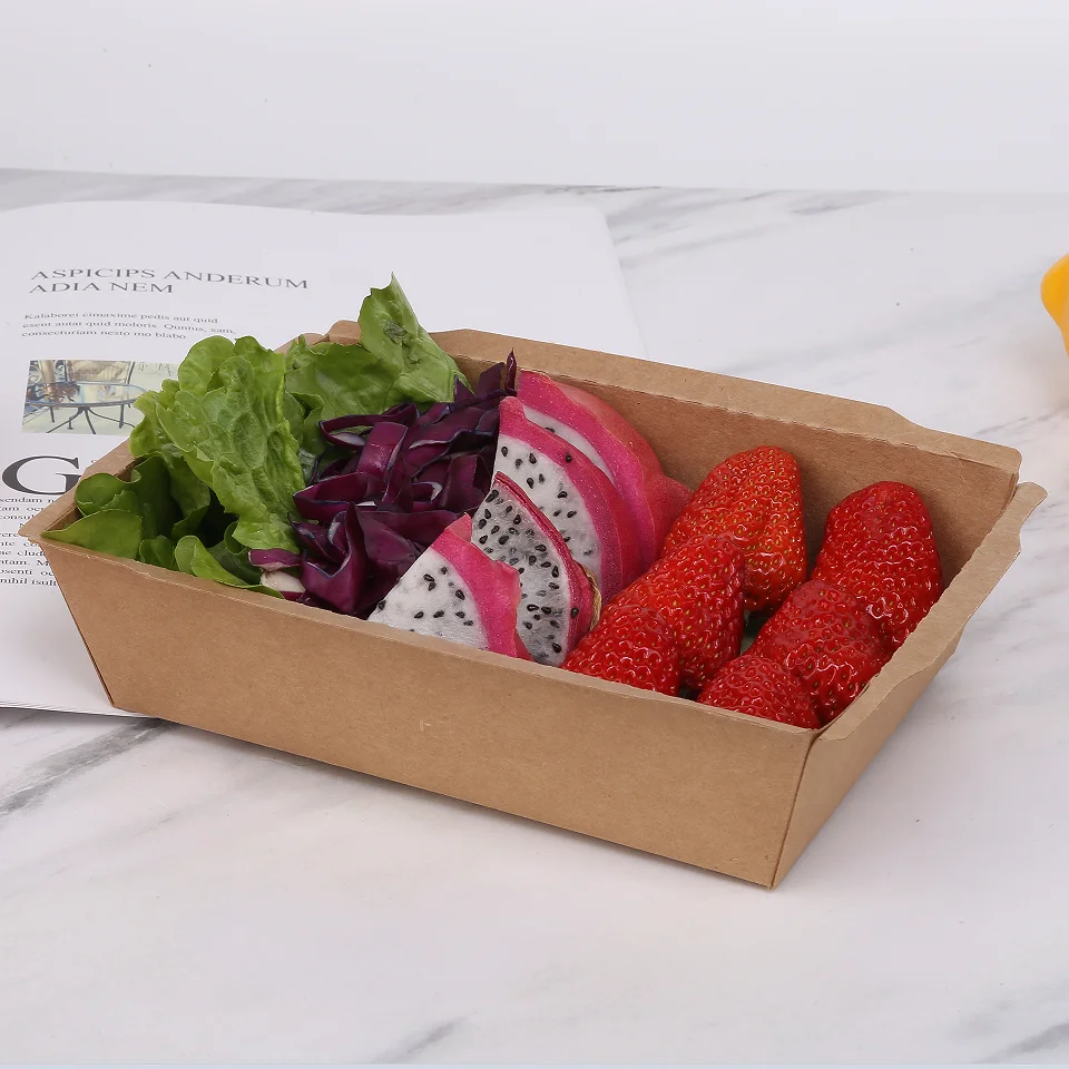 Rectangular Container Snack Cookie Fried Chicken 500Ml 600Ml 700Ml Take Out Fast Food Packaging Paper Box - Image 3