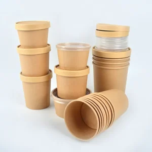 New Product Emergency Soup Insulated Kraft Paper Porridge Bowl Pe Coating Papersoup 32Oz Food Bucket
