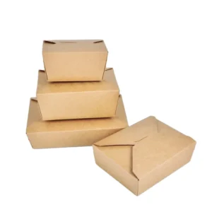 Customized Disposable Eco-Friendly Kraft Paper Food Packaging Box with Matt Lamination & UV Coating for Sushi and Potato Chips
