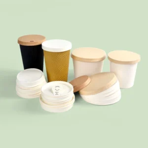 Disposable 100% Biodegradable Paper Coffee Cup Fiber Lids for Cups