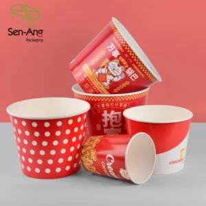 New Product Customized Customizable Multi Size Popcorn Bucket With Wholesale Price Paper Fried Chicken Box