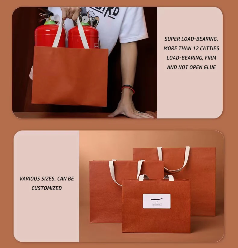 Factory Thank You Teacher Small Handle Square Shopping for Clothing Custom Logo Wine Gift Bag - Image 5