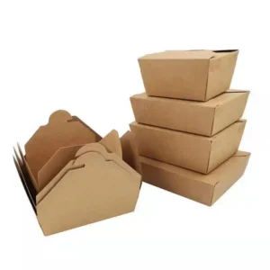 Custom Disposable Folder Kraft Paper Take Away Food Pack Box