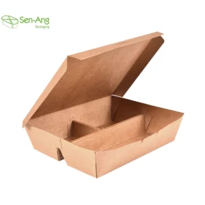 Food Storage Disposable Multi-Compartment Lunch Kraft With Paper Box Many Compartment