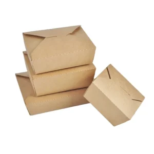 Biodegradable Food Containers Disposable Takeaway Brown Kraft Paper Food Bento Lunch Box Paper