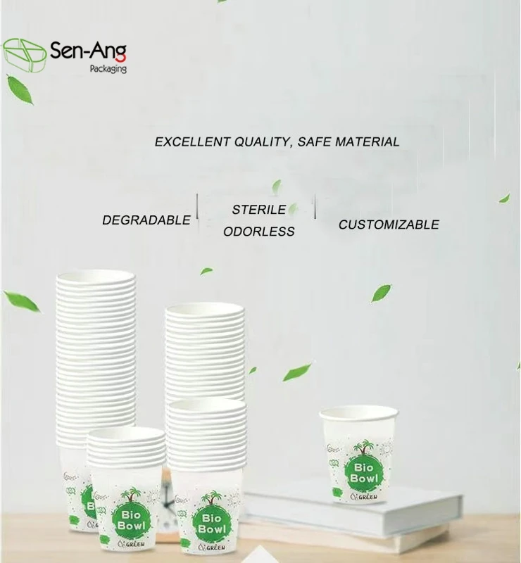 8Oz Double Packaging Plastic Free Single Wall Craft Paper Food Grade Disposable Cup for Wine & Mineral Water - Image 5