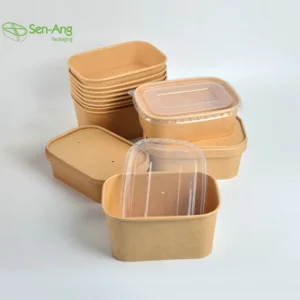 Top Fashion Takeaway Container Away Box Way Salad 750Ml Take Out Soup With Lid Kraft Paper Bowl