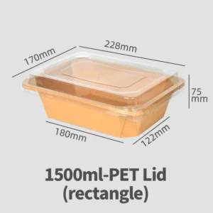 Lunch Food Box Disposable Kraft Paper Take Away Fast Food Box Square Rectangular Salad Bowls
