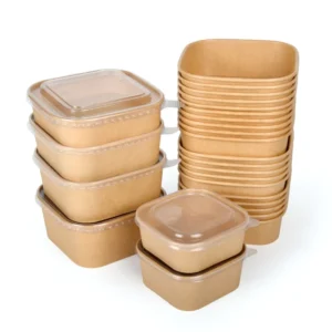 1200ml Eco Friendly Rectangular Paper Bowl Eco Friendly Square Paper Bowl