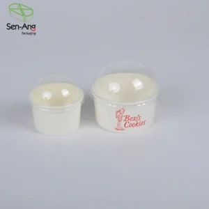 120ml-220ml Disposable Waterproof Biodegradable Single Wall Icecream Paper Tub with Lid and Spoon