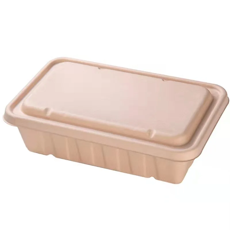 Bagasse Box Microwave Safe Disposable Pulp Paper Lunch Box - Image 5