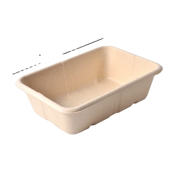 650ml Eco-friendly Disposable Biodegradable Bagasse Take Away To-go Food Container Sugarcane Pulp Lunch Box